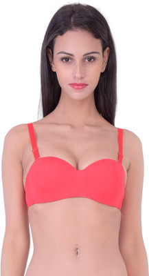 

PrivateLifes Hot Red Women's T-Shirt Bra(Red
