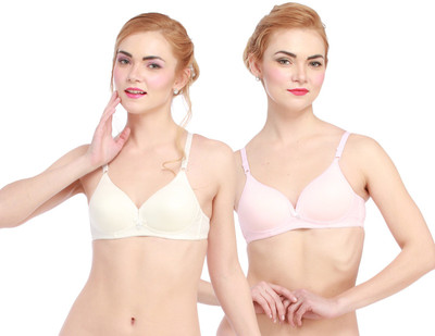 

Glus by Glupick Women's Push-up Lightly Padded Bra(Pink, White)