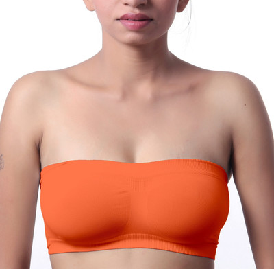 

Fabme Women's Tube Non Padded Bra(Orange)