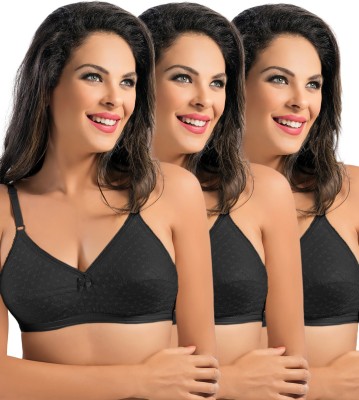 Sonari Alpha Women Full Coverage Non Padded Bra(Black)