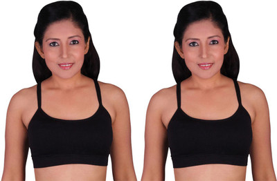 

Gold Dust Styles Girls Padded Bra Girl's Sports Bra(Black, Multicolor