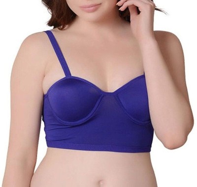 KavJay's by6 Strap Underwired Molded Cup Cage Women Bralette Lightly Padded Bra(Blue) at flipkart