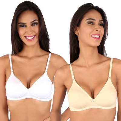 BRALUX Dolly Women T-Shirt Lightly Padded Bra(White, Beige)