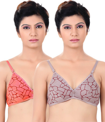

S4S Women's Push-up Non Padded Bra(Orange, Brown), Chocolate;orange