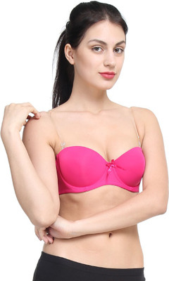 

PrivateLifes Women's Balconette Lightly Padded Bra(Pink)