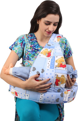 MomToBe Single Baby Breastfeeding Pillow, Blue