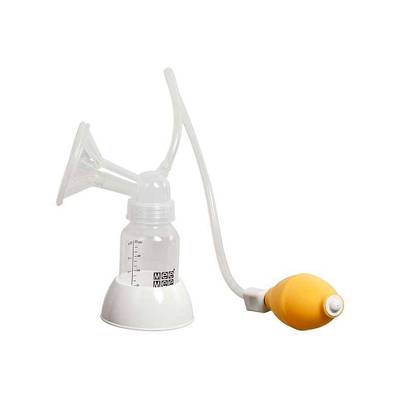 Mee Mee Breast Pump With Feeding Bottle Set  - Manual (White) 