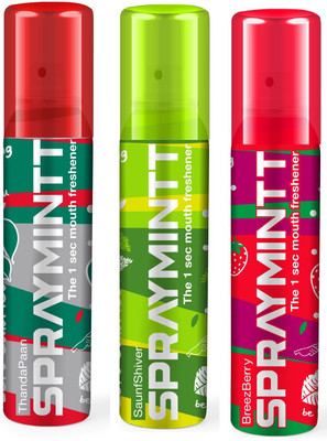 

Midas Care Spraymintt Combo: Breezeberry (Pack of 2) + Saunfshiver (Pack of 2) + Thandapan (Pack of 2) Spray(90 g)