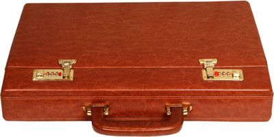 

Leather World Sleek PU Leather Medium Briefcase - For Men & Women(Tan)