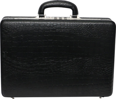 

C Comfort Genuine Leather Expandable Office Bag Medium Briefcase - For Boys(Black)
