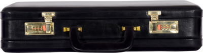 

Rambler All Side Round Expandable Leather Briefcase - For Men(Black)