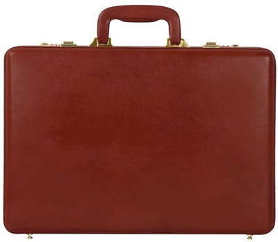 

Rambler All Side Round Expandable Leather Medium Briefcase - For Men(Red)