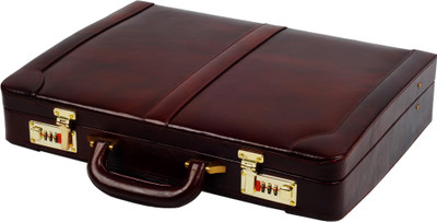 

ZINT GENUINE LEATHER VINTAGE STYLE MEN HARD BRIEFCASE Medium Briefcase - For Men(Brown)