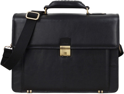 

Clubb Hunter Leather Laptop Unisex Messenger Medium Briefcase Medium Briefcase - For Men(Black)