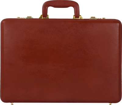 

Rambler All Side Round leather Medium Briefcase - For Men(Red)