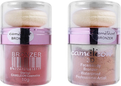 Cameleon 3D Face & Body Waterproof Bronzer Combo Pack(Natural, Ruby orange)