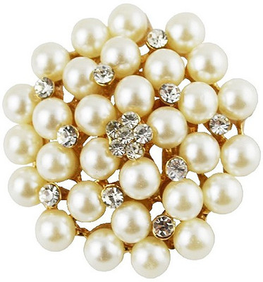 

Silver Shoppee Pearl Garland Brooch(Multicolor)