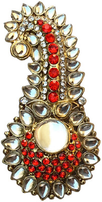 

B-Fashionable Kundan Kilangi Brooch(Red)