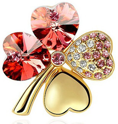 

Silver Shoppee Valentine Special Brooch(Gold, Red)