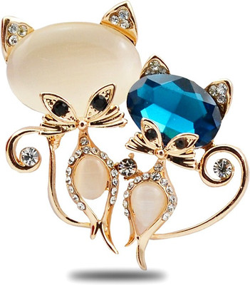 

Silver Shoppee Flirting Eyez Brooch(Beige, Blue, Gold)