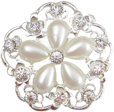 

Taj Pearl Designer Brooch(Silver)