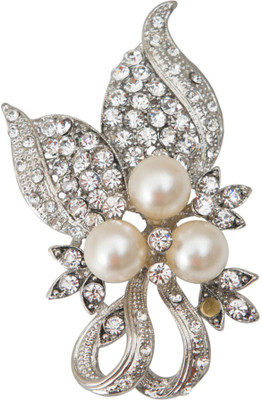 

Taj Pearl Designer Brooch(Silver)