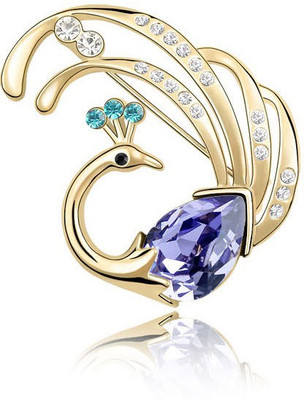 

Silver Shoppee Valentine Special Brooch(Gold, Purple)