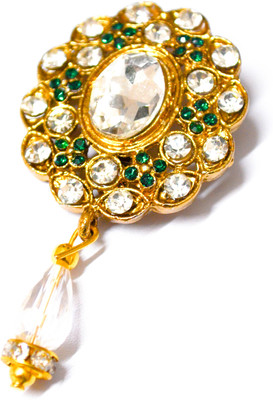 

Tangerine Crystal Flower Brooch(Gold, White)