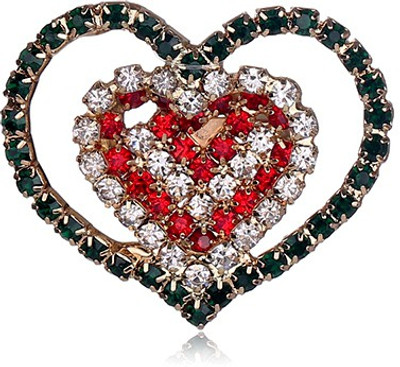 

Silver Shoppee Adore Brooch(Gold, Green, Red)