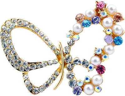 

Silver Shoppee Surrender To Beauty Brooch(Gold, Multicolor)