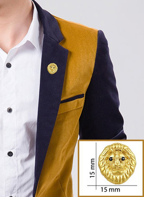 

Exxotic Jewelz Designer Leo Head Brooch(Gold)