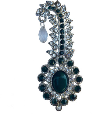 FURE Oval Bead Kilangi with Drop Brooch(Green)