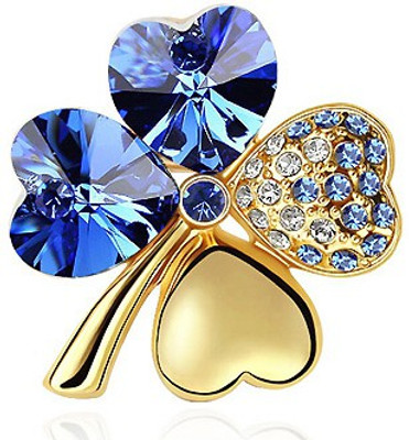 

Silver Shoppee Valentine Special Brooch(Blue, Gold)