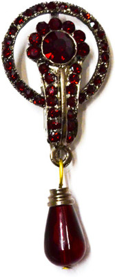 

Tangerine Flower Crystal Brooch(Maroon)