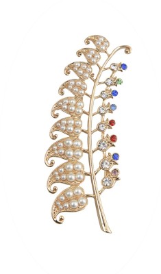 Taj Pearl Wedding wear Designer Brooch(Gold)