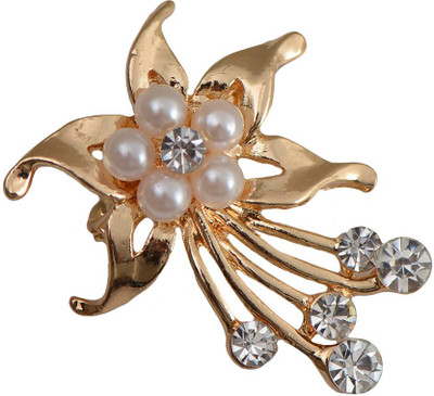 

Taj Pearl Designer Small Brooch(Gold)