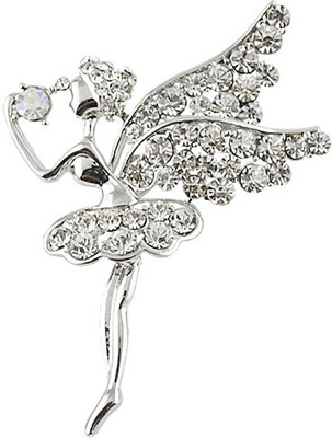 

Silver Shoppee Dancing Fairy Brooch(Silver, White)