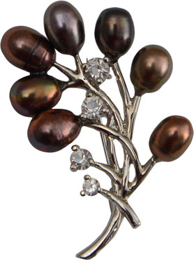 Taj Pearl Designer Brooch(Silver)