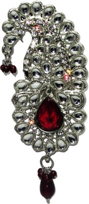 

WeddingPitara Bride Groom Kalgi Brooch(Silver, Maroon)