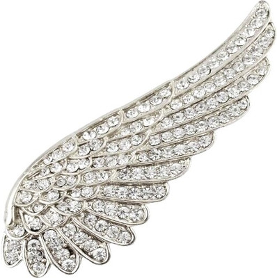 

Silver Shoppee Wings Brooch(Silver, White)