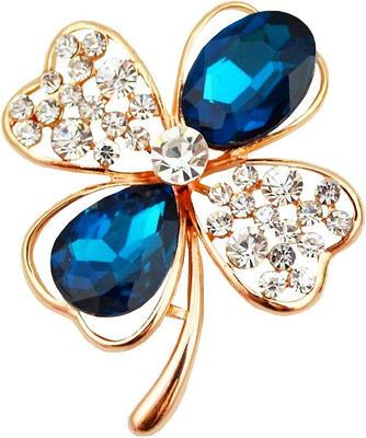 

Silver Shoppee Sublime Florets Brooch(Blue, Gold)