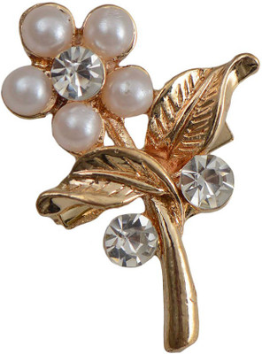

Taj Pearl Designer Small Brooch(Gold)