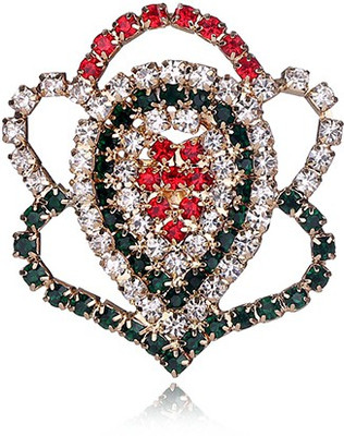 

Silver Shoppee Golden Glory Brooch(Green, Red)