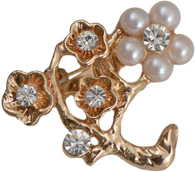 

Taj Pearl Designer Small Brooch(Gold)