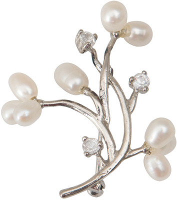 

Taj Pearl Designer Brooch(Silver)