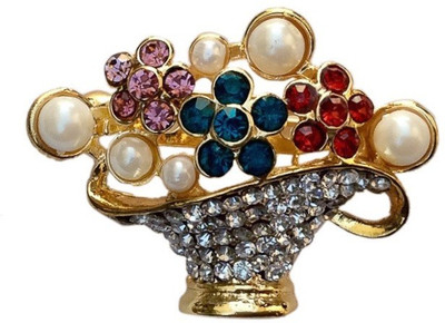 FURE Magical Lamp with Flowers Brooch(Multicolor)