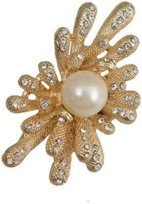 Taj Pearl Designer Brooch(Gold)