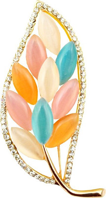 

Silver Shoppee Scintillating Glow Brooch(Gold, Multicolor)