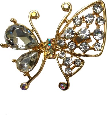 

B-Fashionable Drop Rhinestone Butterfly Brooch(Gold)