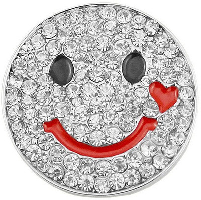 

Silver Shoppee Dazzling Smile Brooch(Silver, White)